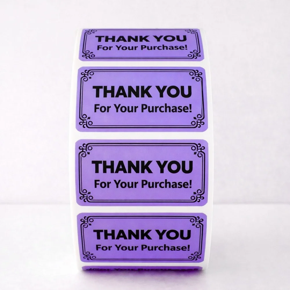 Thank You For Your Purchase Labels 100 Pack – Small Business Packaging Stickers